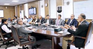 Federal Minister for Planning, Development & Special Initiatives Ahsan Iqbal chairing a high-level meeting to review the export-led growth strategy under the “URAAN Pakistan” initiative