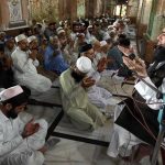 Emam o Khateeb of historic Masjid Muhabbat Khan Molana Muhammad tayyab Qureshi offering Dua during Thanksgiving Day observed with national fervor and unity across KP special prayer were offered for the country