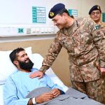 General Syed Asim Munir, NI (M), Chief of Army Staff (COAS), visited Combined Military Hospital (CMH) to inquire after the well-being of soldiers and innocent civilians wounded during Marka e Haq / Operation Bunyanum Marsoos