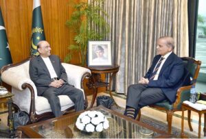 Prime Minister Muhammad Shehbaz Sharif called on President Asif Ali Zardari at Aiwan-e-Sadr