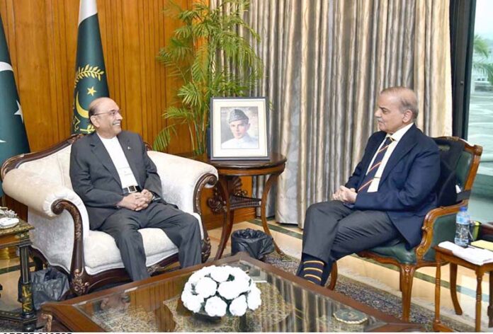 Prime Minister Muhammad Shehbaz Sharif called on President Asif Ali Zardari at Aiwan-e-Sadr