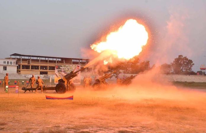 Thanksgiving Day began with 21-Cannon fire in salutation at Karnal Sher Khan Stadium