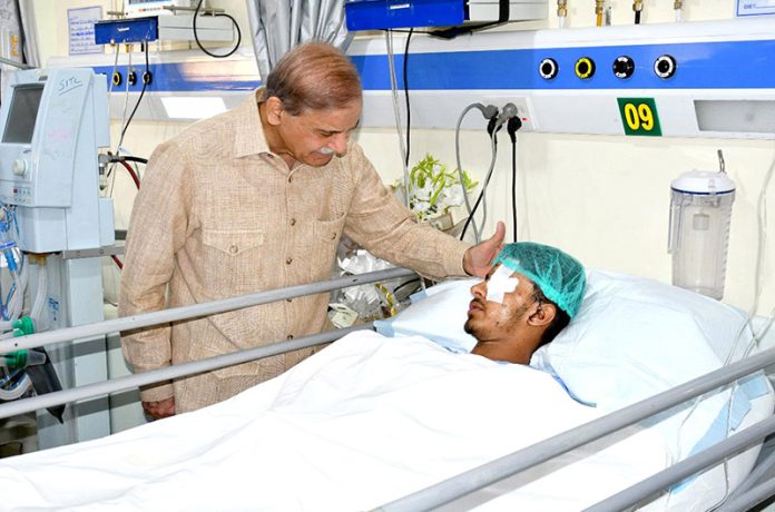 Prime Minister Muhammad Shehbaz Sharif visits Quetta to meet the injured children and other victims of terrorist suicide attack on a school bus in Khuzdar