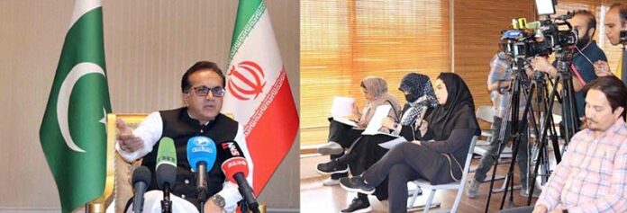 Muhamamd Mudassir Tipu, Ambassador of Pakistan in Iran interacting with press to explain Pakistan's stance on Pahalgam incident