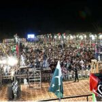 Chairman Pakistan Peoples Party Bilawal Bhutto Zardari addressing a public meeting at Gama Stadium on the occasion of International Labor Day