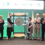 Advisor to Finance Minister Khurram Schehzad Performing the "Gong Ceremony to mark the launch of Government of Pakistan's Sovereign Domestic Green Sukuk" at Pakistan Stock Exchange PSX