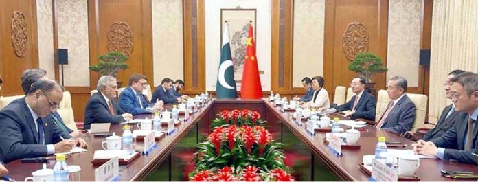 Deputy Prime Minister and Foreign Minister, Senator Mohammad Ishaq Dar , held in-depth consultations with the Foreign Minister of China, Wang Yi