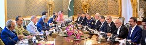 President of Iran Dr. Masoud Pezeshkian and Prime Minister Muhammad Shehbaz Sharif held delegation level meeting at Sa'dabad Palace