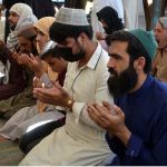 People offering Dua for stability of country and Pakistan Armed Forces on the celebration of Youm-e-Tashakar