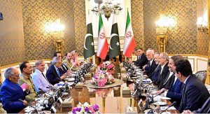 President of Iran Dr. Masoud Pezeshkian and Prime Minister Muhammad Shehbaz Sharif held delegation level meeting at Sa'dabad Palace