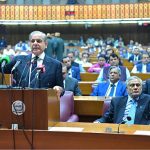 Prime Minister Muhammad Shehbaz Sharif addresses the National Assembly session