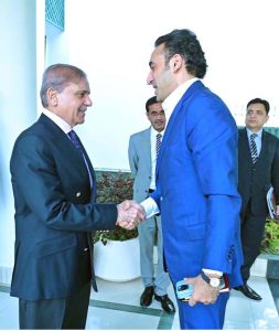 A delegation of Pakistan People's Party calls on Prime Minister Muhammad Shehbaz Sharif