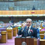 Prime Minister Muhammad Shehbaz Sharif addresses the National Assembly session