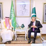 In this file photo, Deputy Prime Minister and Foreign Minister, Senator Mohammad Ishaq Dar, in a meeting with Saudi Arabia’s Minister of State for Foreign Affairs, Adel Al-Jubeir, at the Ministry of Foreign Affairs