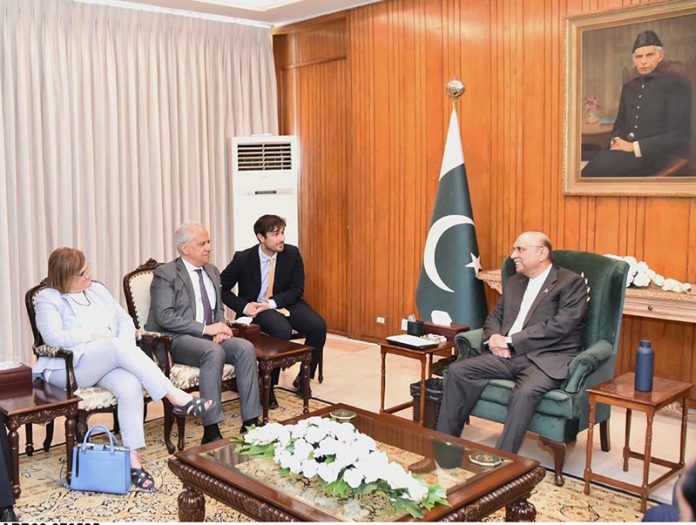 Minister of Interior of Italy, Mr. Matteo Piantedosi, along with his delegation, called on President Asif Ali Zardari at Aiwan-e-Sadr