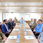 Prime Minister Muhammad Shehbaz Sharif being briefed by Commander Pakistan Fleet about Pakistan Navy's strategic orientation, operational preparedness and contributions during the ongoing operation, on board PNS TAIMUR at Naval Dockyard