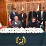 President Asif Ali Zardari witnessing the signing of Memorandum of Understanding to increase cooperation on facilitating legal migration and labour mobility for skilled and educated Pakistani workers to Italy, at Aiwan-e-Sadr