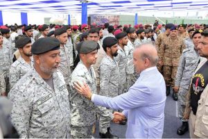 Prime Minister Muhammad Shehbaz Sharif interacted with officers and sailors of the Pakistan Navy during visit the Pakistan Navy Dockyard to pay tribute to the Pakistan Navy for its pivotal role in Operation Bunyanum Marsoos