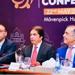 Federal Minister for Railways, Hanif Abbasi, addressing the All Pakistan Chambers Presidents Conference