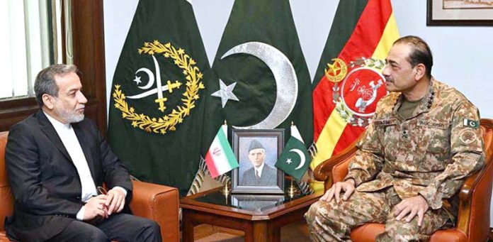 Foreign Minister of the Islamic Republic of Iran, Seyed Abbas Araghchi met General Syed Asim Munir, NI (M), Chief of Army Staff (COAS), at General Headquarters