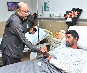 President visits CMH, inquires after health of injured
