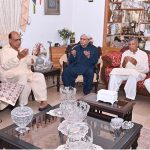 President Asif Ali Zardari offering Fateha for Squadron Leader Usman Yousuf Shaheed, during his visit to his residence