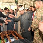 President Asif Ali Zardari, and Army Chief General Asim Munir attend the funeral prayers of the seven-year-old Irtaza Abbas Turi, who was martyred in Dawarandi, Azad Jammu & Kashmir, due to India's missile strike. The funeral was held at H-8 graveyard