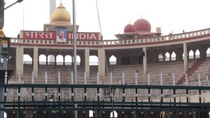 Victory celebrations at Wagah border crossing, India skips parade