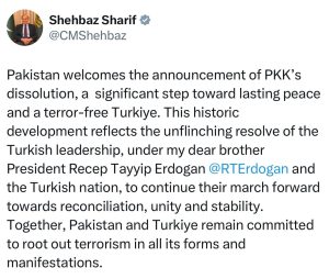 PM welcomes PKK’s dissolution announcement