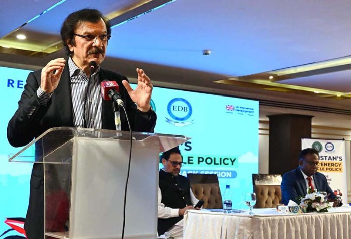 Special Assistant to the Prime minister Haroon Akhtar khan addressing to