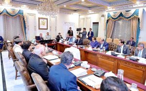 Prime Minister Muhammad Shehbaz Sharif chairs a meeting regarding Diamer Basha Dam and other water reservoirs.