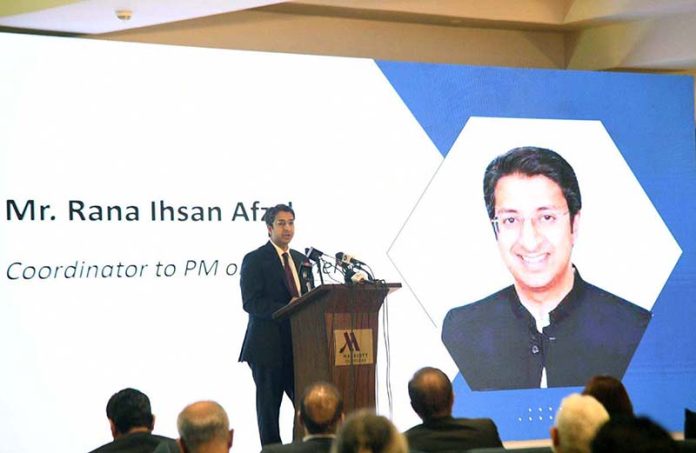 Rana Ihsaan Afzal, Coordinator to the Prime Minister on Commerce, addresses participants at the National Regulatory Reforms Conference, highlighting key objectives of the draft National Tariff Policy 2025-30 and the government's vision for export-led growth and industrial competitiveness