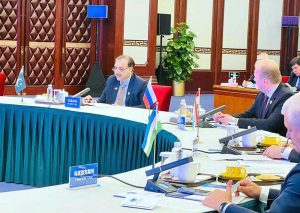 Lt. Gen. Muhammad Asim Malik, National Security Advisor of Pakistan addressing the 20th meeting of the secretaries of the Security Council of Shanghai Cooperation Organization (SCO).