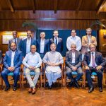 Federal Minister for Maritime Affairs, Muhammad Junaid Anwar Chaudhry posing for group photo with senior management from shipping lines and terminal operators headed by Aasim A. Siddiqui, Managing Director of Pakistan Intermodal Limited
