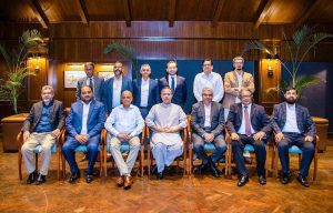 Federal Minister for Maritime Affairs, Muhammad Junaid Anwar Chaudhry posing for group photo with senior management from shipping lines and terminal operators headed by Aasim A. Siddiqui, Managing Director of Pakistan Intermodal Limited