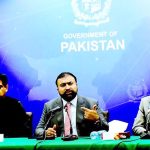 Chief Minister of Balochistan, Mir Sarfraz Bugti addressing a press conference at PID