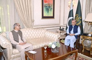 Former Federal Minister Khawaja Saad Rafique calls on Prime Minister Muhammad Shehbaz Sharif.
