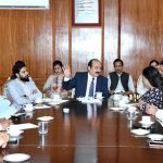 Chairman Prime Minister's Youth Programme Rana Mashhood Ahmed Khan in a meeting with a delegation of the Rawalpindi-Islamabad Sports Journalists Association (RISJA)