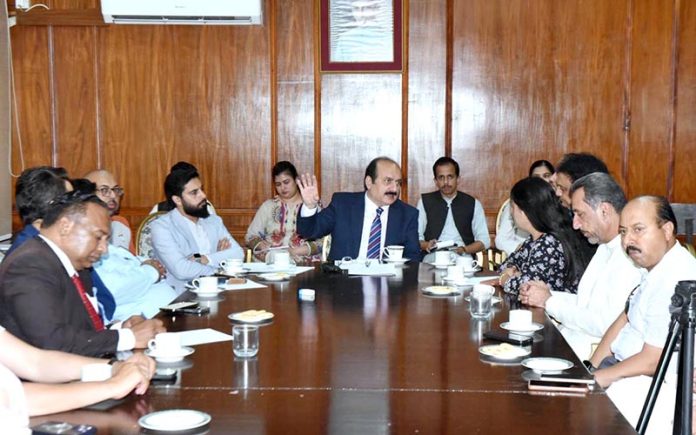 Chairman Prime Minister's Youth Programme Rana Mashhood Ahmed Khan in a meeting with a delegation of the Rawalpindi-Islamabad Sports Journalists Association (RISJA)