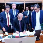 Prime Minister Muhammad Shehbaz Sharif signs document of Federal Budget 2025-2026