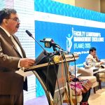 Chairman Senate of Pakistan, Syed Yousuf Raza Gillani, addresses a seminar on "Faculty Leadership & Management Excellence (FLAME) 2025", organized by the Higher Education Commission (HEC) at a local hotel