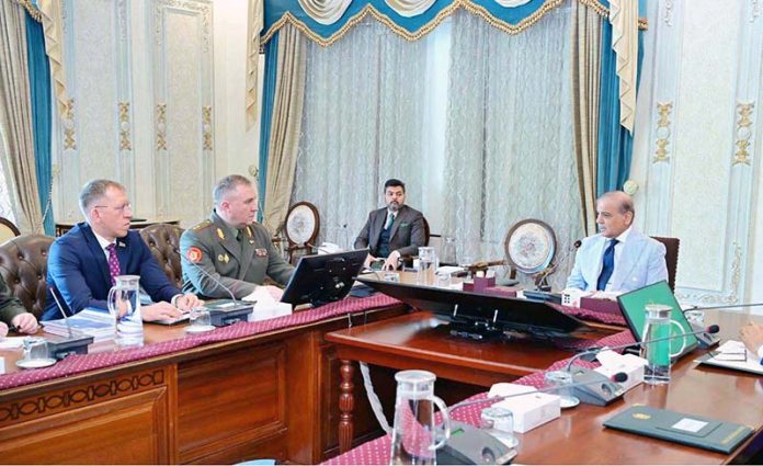 Defence Minister of Belarus Lt. General Victor Khrenin calls on Prime Minister Muhammad Shehbaz Sharif