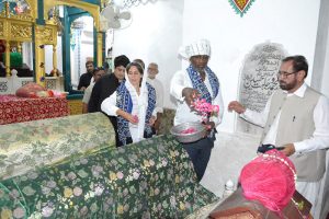 United Nations Resident and Humanitarian Coordinator in Pakistan, Mohamed Yahya talking to media persons at Moosa Pak Shaheed Mausoleum.