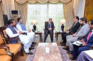 MNA Muhammad Usman Awaisi, MNA Makhdoom Syed Sami ul Hassan Gillani, MPA Malik Khalid Warran and Former MPA Qazi Adnan Fareed called on Prime Minister Muhammad Shehbaz Sharif.