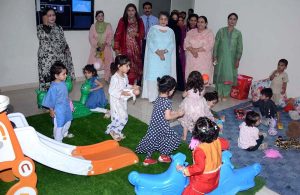 Prof. Dr. Kanwal Ameen (Tamgha-e-Imtiaz), Vice Chancellor of GCWUF, inaugurates the Day Care Centre at Government College Women University Faisalabad.