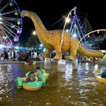 Children enjoying boat riding at Rani bagh Funland