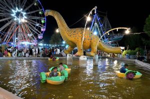 Children enjoying boat riding at Rani bagh Funland