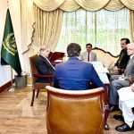 MNA Chaudhary Mehmood Bashir Virk calls on Prime Minister Muhammad Shehbaz Sharif at Parliament House.