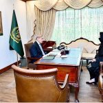 MNA Syeda Nosheen Iftikhar calls on Prime Minister Muhammad Shehbaz Sharif at Parliament House.