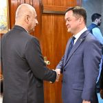Speaker National Assembly Sardar Ayaz Sadiq receiving Ambassador of Uzbekistan Mr. Alisher Tukhtaev at Parliament House in Federal Capital